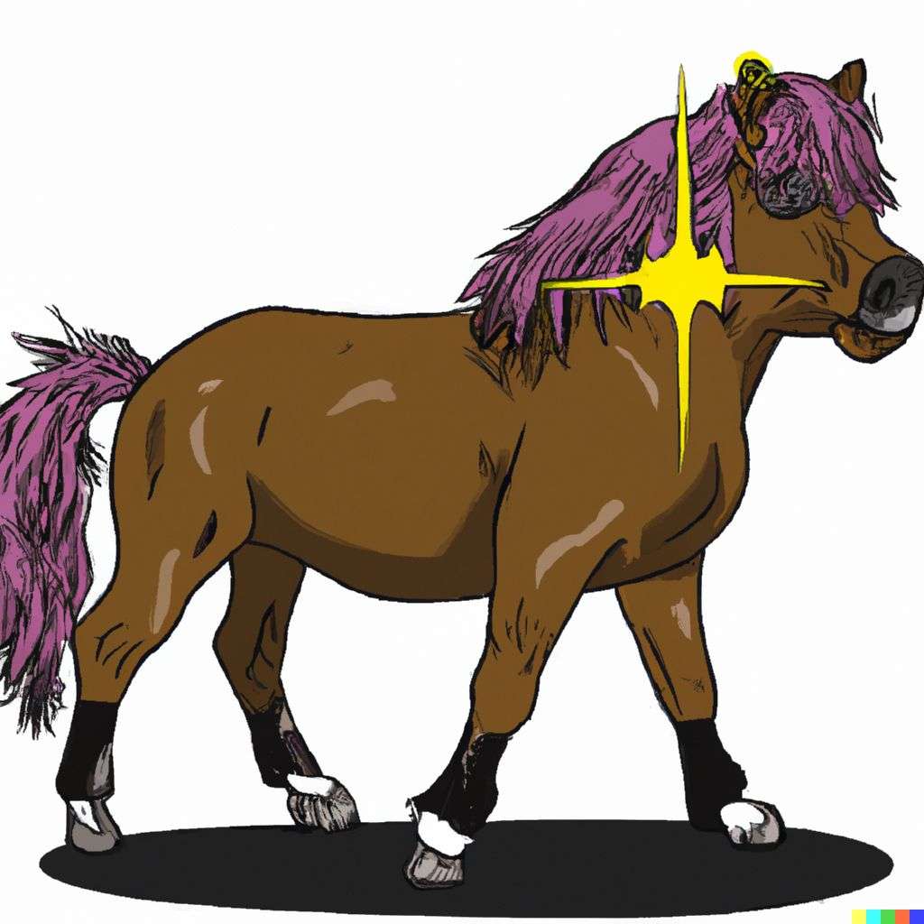 a horse, comic book illustration, toon style
